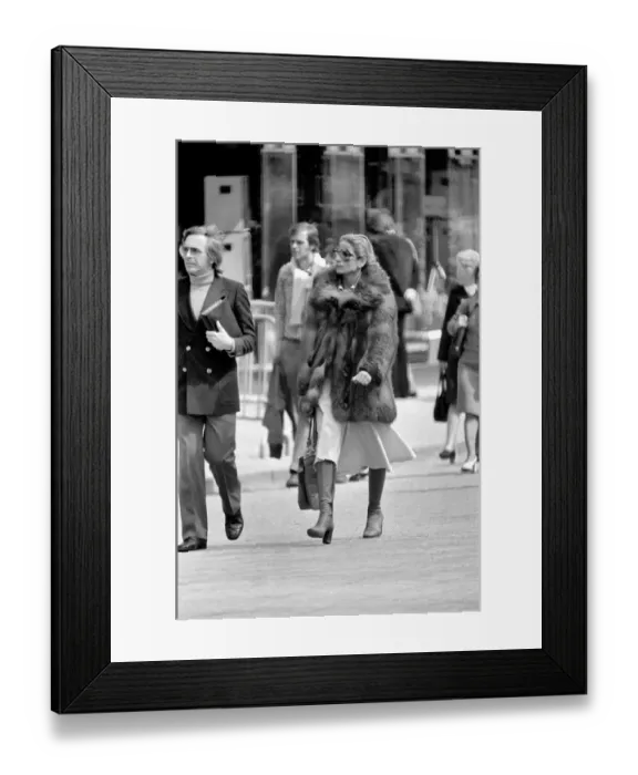 Framed Print : Women walking through the streets of Paris, France. April 1975 75-2099-014 Framed Print : Women walking through the streets of Paris, France. April 1975 75-2099-014