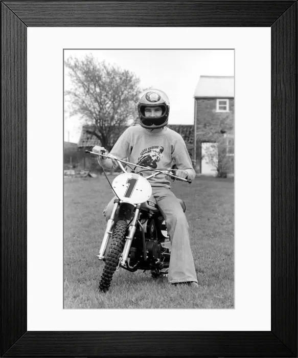 Framed Print : Britains top motor-cycling ace Barry Sheene aged 24