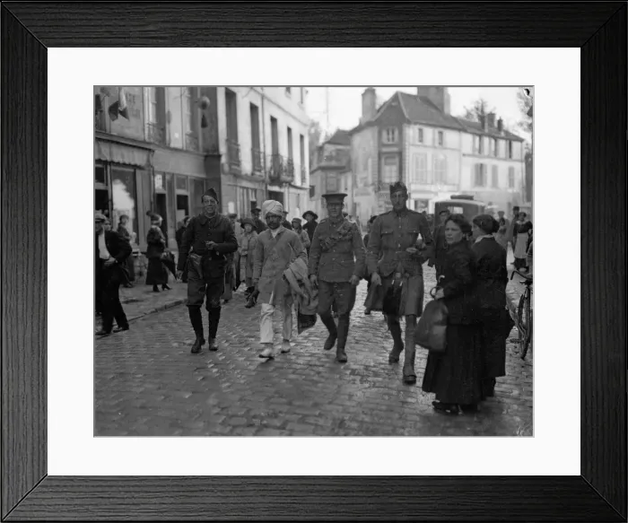 Framed Print : Indian and British officers seen here in Orleans September 24 1914