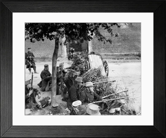 Framed Print : Before occupying Brussels the Germans took Louvain the key to the capital Framed Print : Before occupying Brussels the Germans took Louvain the key to the capital