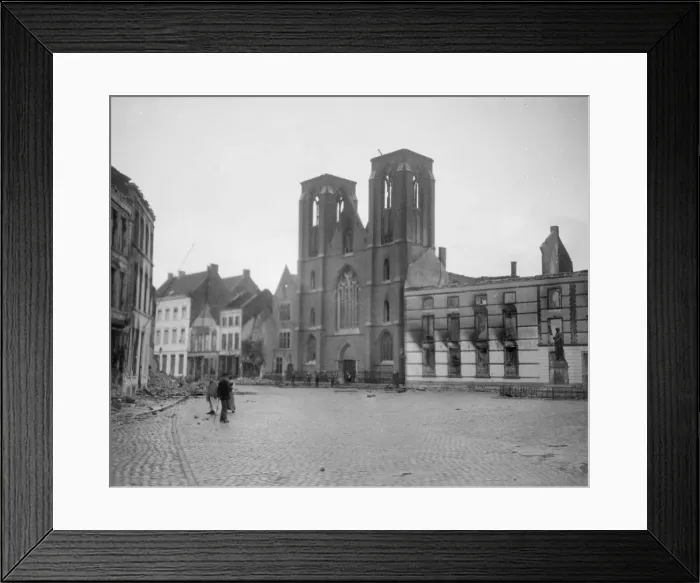 Framed Print : The Belgian town of Termonde after being recaptured is now only a heap of ruins