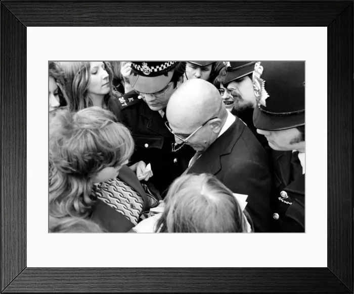 Framed Print : American actor Telly Savalas meets another Kojak Framed Print : American actor Telly Savalas meets another Kojak