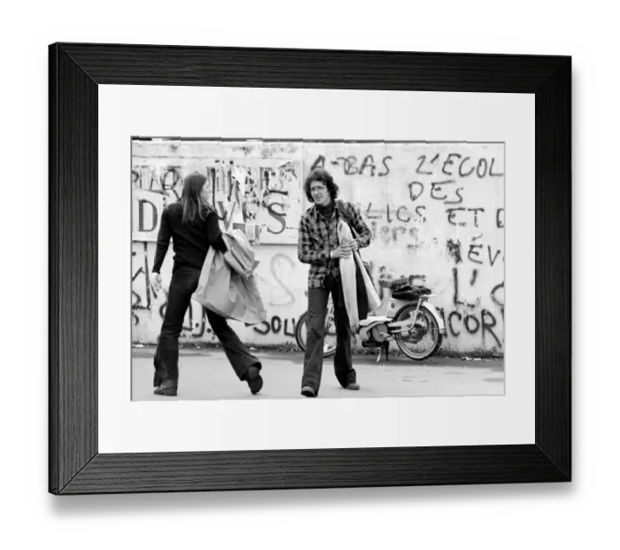 Framed Print : Two pupils at a large 3, 000 pupil school at L Union near Toulouse say goodbye with a Framed Print : Two pupils at a large 3, 000 pupil school at L Union near Toulouse say goodbye with a