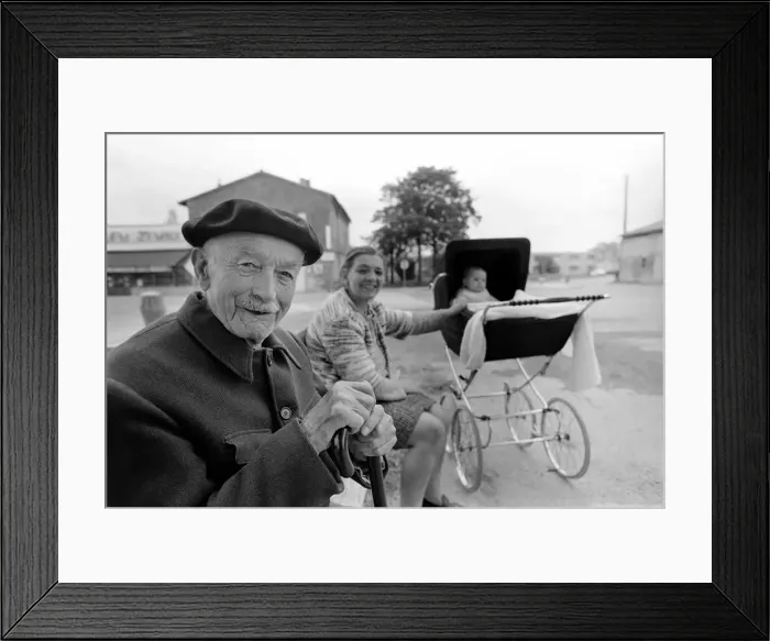 Framed Print : An old Frenchman sits out in the sunshine, near Toulouse