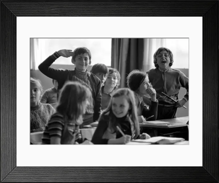 Framed Print : Children in a classroom in a French school April 1975 75-2072-006 Framed Print : Children in a classroom in a French school April 1975 75-2072-006