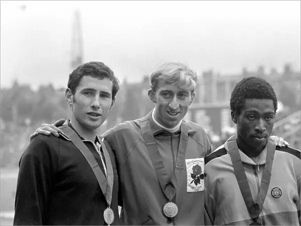Commonwealth Games, Edinburgh: Athletics. Athletics. David Hemery with gold medal after