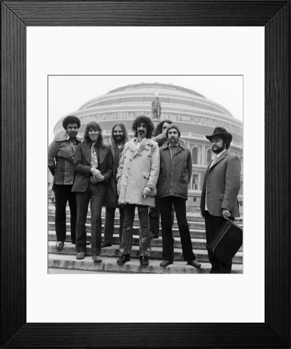 Framed Print : Frank Zappa and his group in front of the Royal Albert Hall. February 1971 71-12000-002 Framed Print : Frank Zappa and his group in front of the Royal Albert Hall. February 1971 71-12000-002