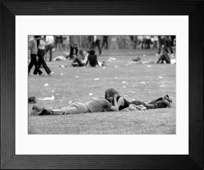 Framed Print : Hyde Park Pop Festival. A couple enjoying the open air and the music as well as each Framed Print : Hyde Park Pop Festival. A couple enjoying the open air and the music as well as each