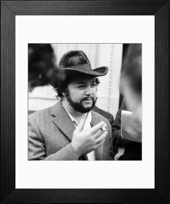 Framed Print : Talking to reporters Herb Cohen Manager of the group. February 1971 71-12000 Framed Print : Talking to reporters Herb Cohen Manager of the group. February 1971 71-12000