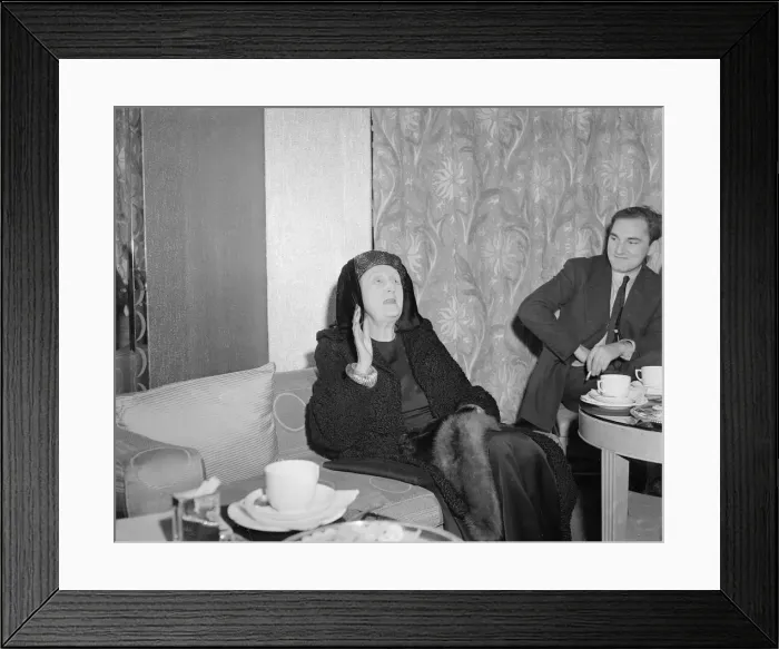 Framed Print : British Poet Dame Edith Louisa Sitwell seen here at a press reception given in her honour Framed Print : British Poet Dame Edith Louisa Sitwell seen here at a press reception given in her honour