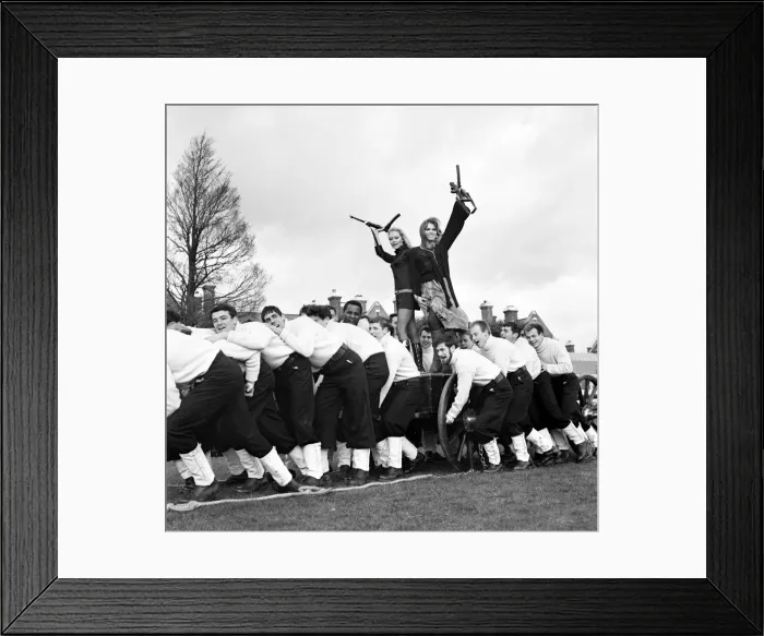 Framed Print : Film stars at Royal Navy Gunnery School. Welcome visitors at the Royal Navy Gunnery Framed Print : Film stars at Royal Navy Gunnery School. Welcome visitors at the Royal Navy Gunnery