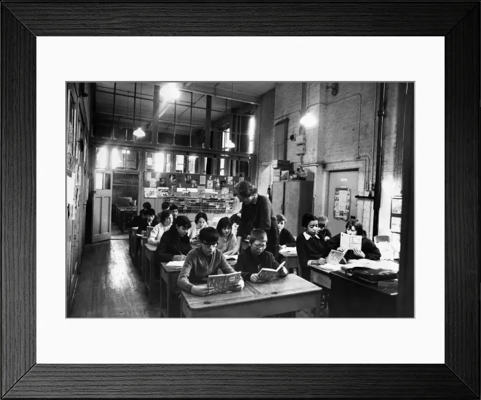 Framed Print : General view of a class room at a Church of England School in Liverpool Framed Print : General view of a class room at a Church of England School in Liverpool