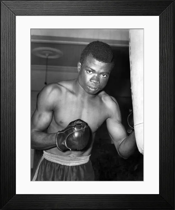 Framed Print : Prince Ade West of Nigeria who is training to be a boxer in this country seen practising Framed Print : Prince Ade West of Nigeria who is training to be a boxer in this country seen practising