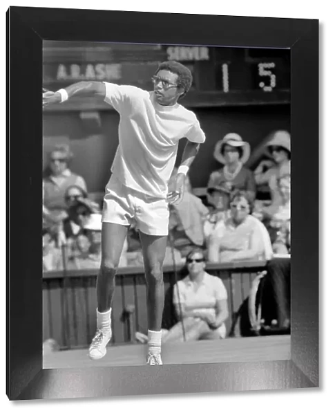 Wimbledon Tennis Championships 1970 1st Day. A. Ashe of America in action against