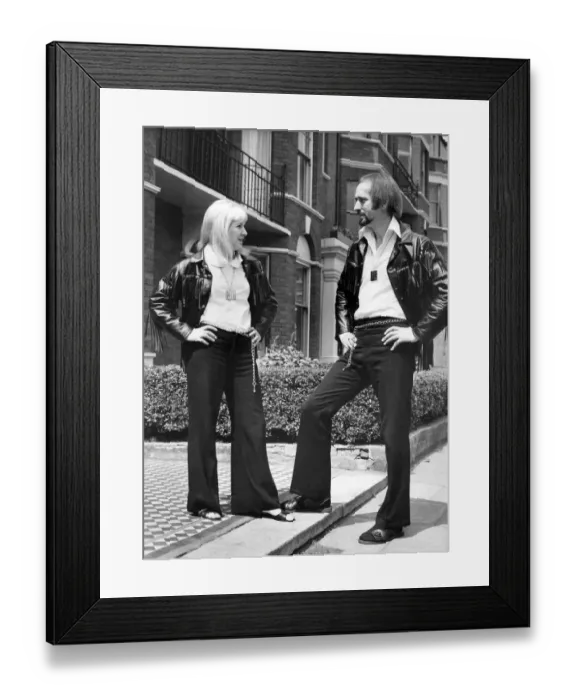 Framed Print : Mike Raven disc jockey on Radio 1 and his wife Mandy at their home in Chelsea