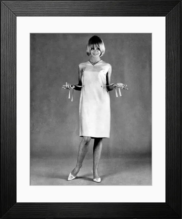 Framed Print : Mannequin seen here modeling a summer dress with a pull draw belt. August 1965 P007742 Framed Print : Mannequin seen here modeling a summer dress with a pull draw belt. August 1965 P007742