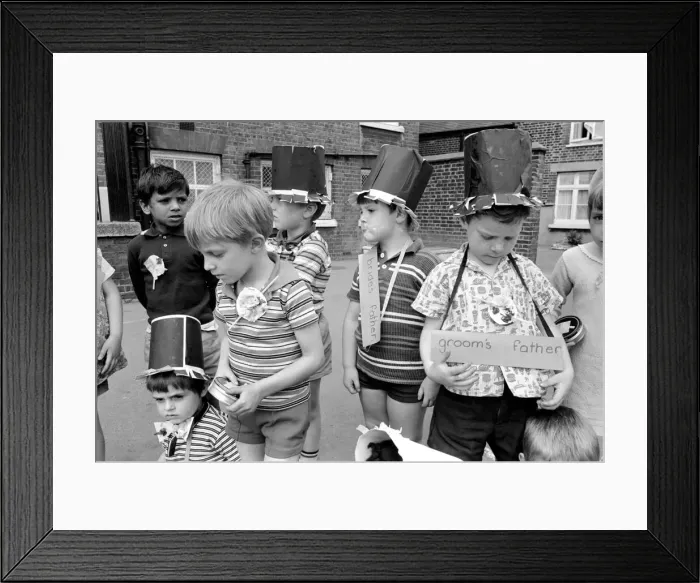 Framed Print : Children: Wedding: Marriage: School Wedding Mockery: School Wedding at the Sir William