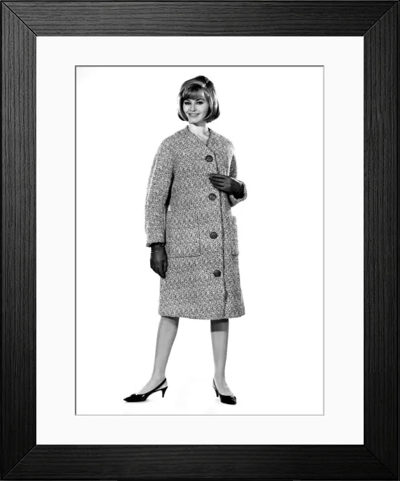 Framed Print : Reveille Fashions: Margaret Lorraine modeling a winter coat. August 1964 P007536 Framed Print : Reveille Fashions: Margaret Lorraine modeling a winter coat. August 1964 P007536