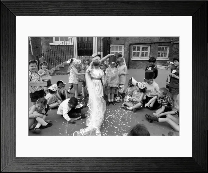 Framed Print : Children: Wedding: Marriage: School Wedding Mockery: School Wedding at the Sir William