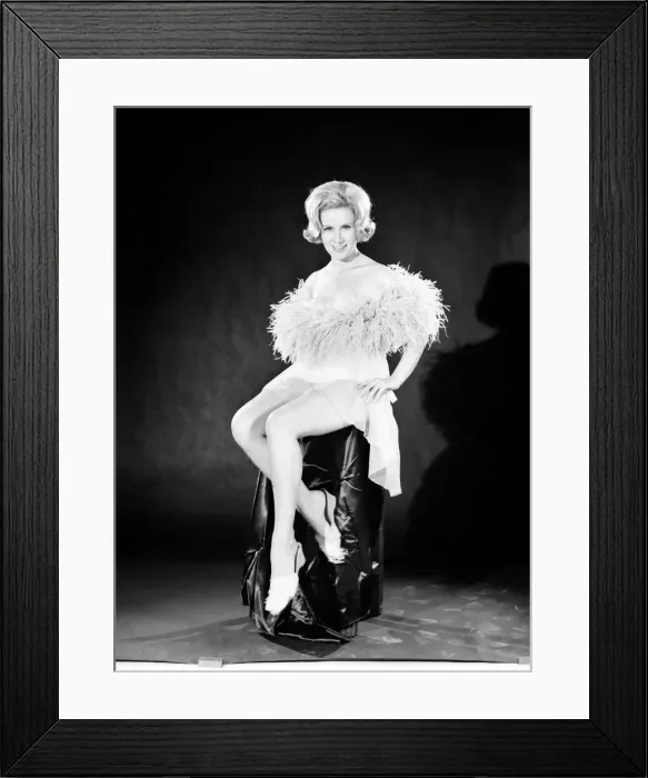 Framed Print : Model Rita Royce wearing fur trimmed dress. 1962 E450-001 Framed Print : Model Rita Royce wearing fur trimmed dress. 1962 E450-001
