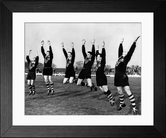 Framed Print : Australian Rugby league in training in preparation for a match during their tour of Framed Print : Australian Rugby league in training in preparation for a match during their tour of