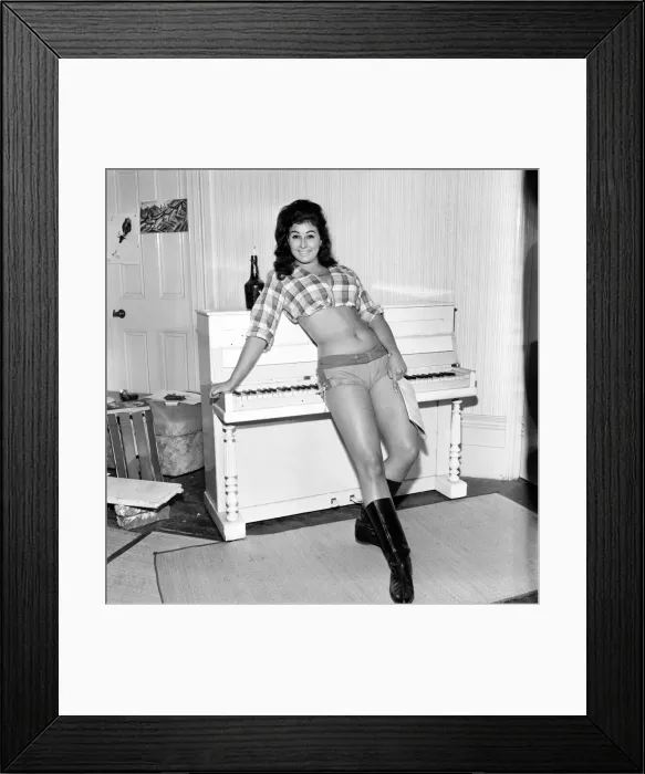 Framed Print : Large chested Denise Crooke seen here banging out a tune on the piano. 1965 Framed Print : Large chested Denise Crooke seen here banging out a tune on the piano. 1965