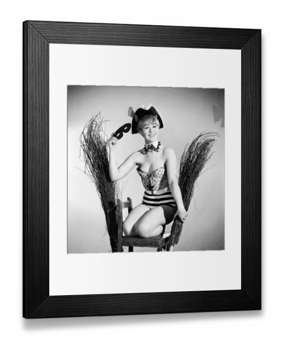 Framed Print : Clothing: Fancy dress: Anita Penney seen here wearing a mask Framed Print : Clothing: Fancy dress: Anita Penney seen here wearing a mask