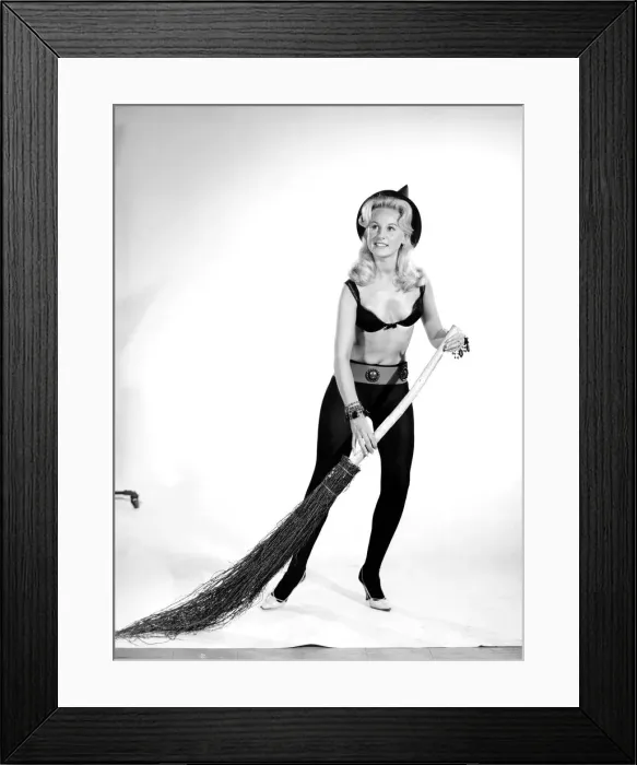 Framed Print : Model Brenda Bartlet dressed as a witch. October 1959 Framed Print : Model Brenda Bartlet dressed as a witch. October 1959
