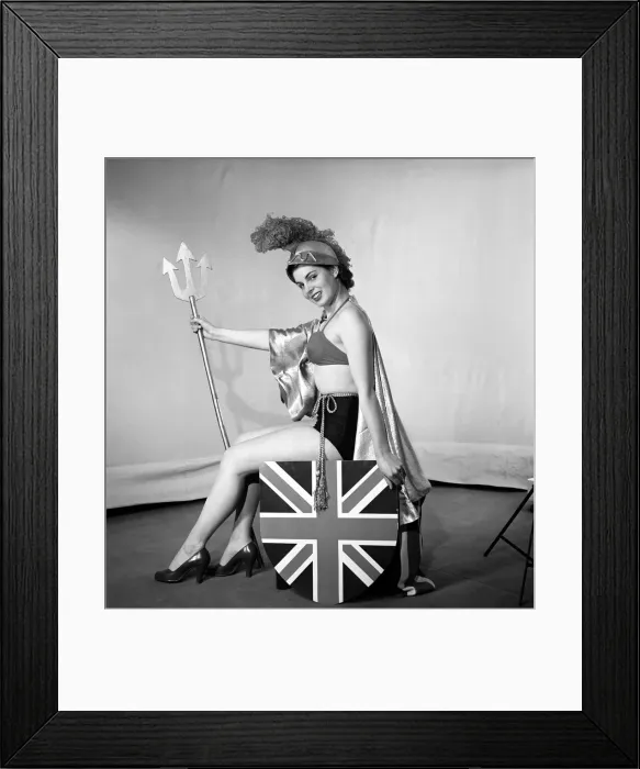 Framed Print : Woman dressed as Britannia. 1959 Framed Print : Woman dressed as Britannia. 1959