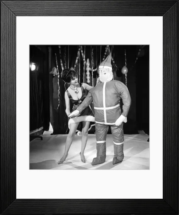 Framed Print : Model Kim Tracy seen here dressed for the office Christmas Party. 1960 E479-017 Framed Print : Model Kim Tracy seen here dressed for the office Christmas Party. 1960 E479-017