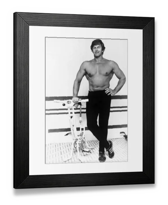 Framed Print : David Prowse, 6ft 7 ins and 19 stone, keep-fit instructor and actor