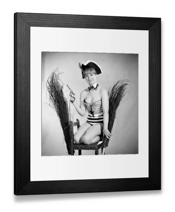 Framed Print : Clothing: Fancy dress: Anita Penney seen here wearing a mask Framed Print : Clothing: Fancy dress: Anita Penney seen here wearing a mask