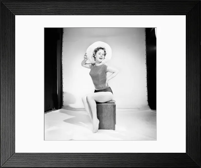 Framed Print : Model Darien Leigh seen here modelling the latest hat fashions. 1965 Framed Print : Model Darien Leigh seen here modelling the latest hat fashions. 1965