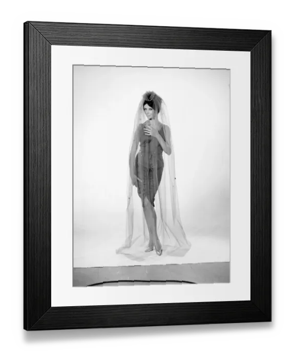 Framed Print : Clothing: Fashion: Hats: Woman wearing hats with veils. 1962 B1544-025