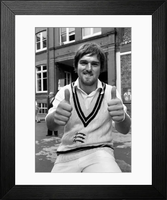 Framed Print : Cricketer Mike Gatting gives thumbs up. June 1980 Framed Print : Cricketer Mike Gatting gives thumbs up. June 1980