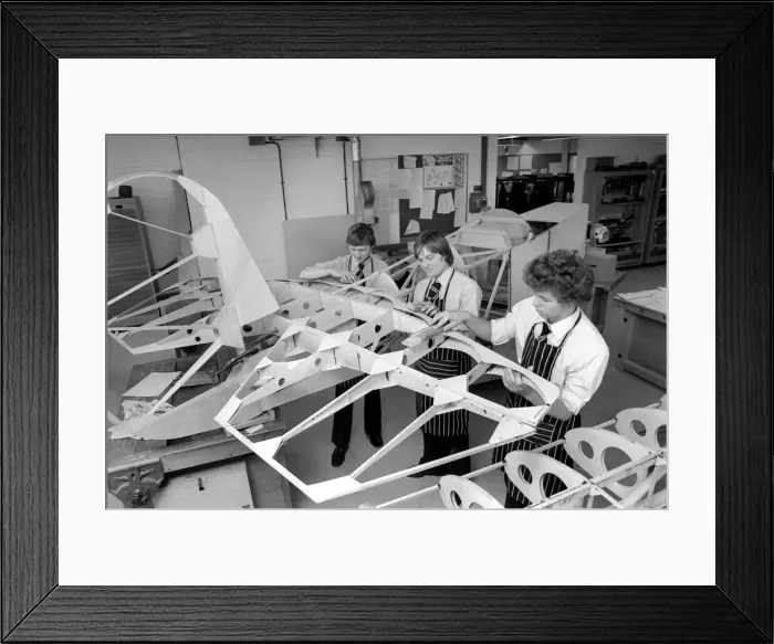 Framed Print : An aeroplane built by children from bits of wood and glue is confidently expected to fly Framed Print : An aeroplane built by children from bits of wood and glue is confidently expected to fly