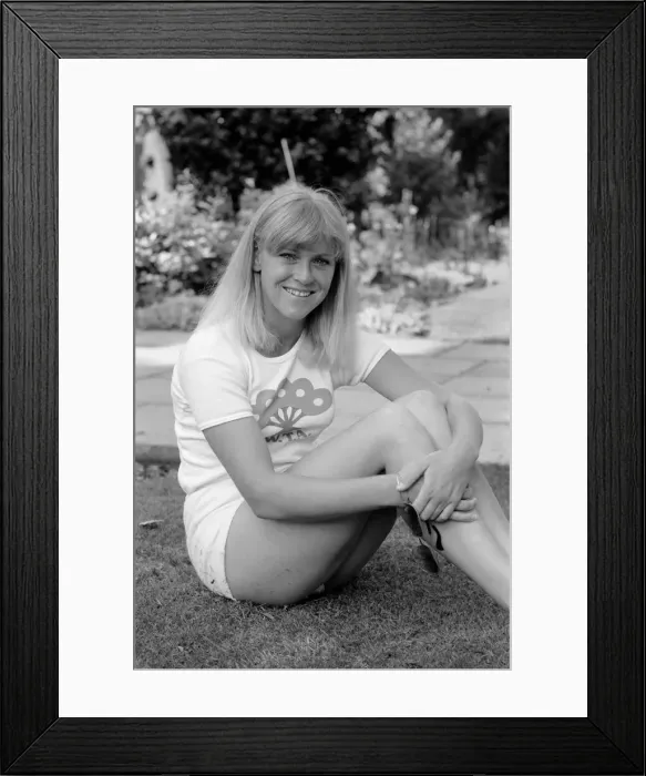 Framed Print : British womens number one tennis player Sue Barker relaxes during a photo shoot