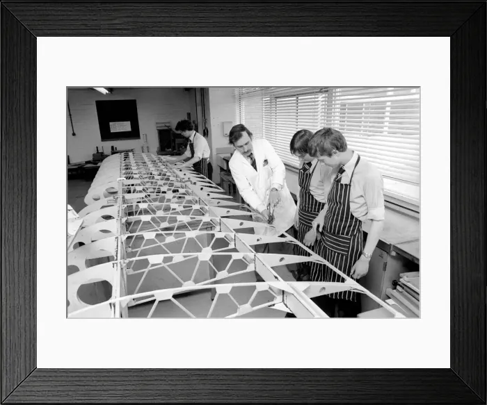Framed Print : An aeroplane built by children from bits of wood and glue is confidently expected to fly