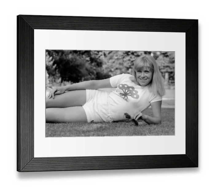 Framed Print : British womens number one tennis player Sue Barker relaxes during a photo shoot