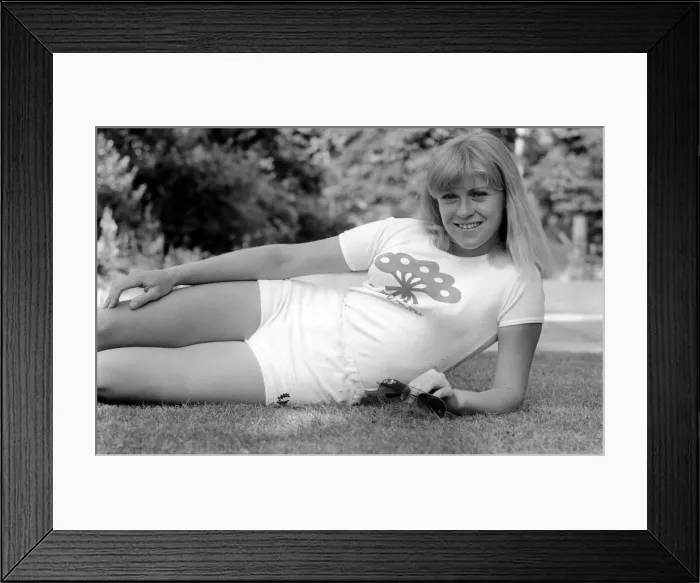 Framed Print : British womens number one tennis player Sue Barker relaxes during a photo shoot Framed Print : British womens number one tennis player Sue Barker relaxes during a photo shoot