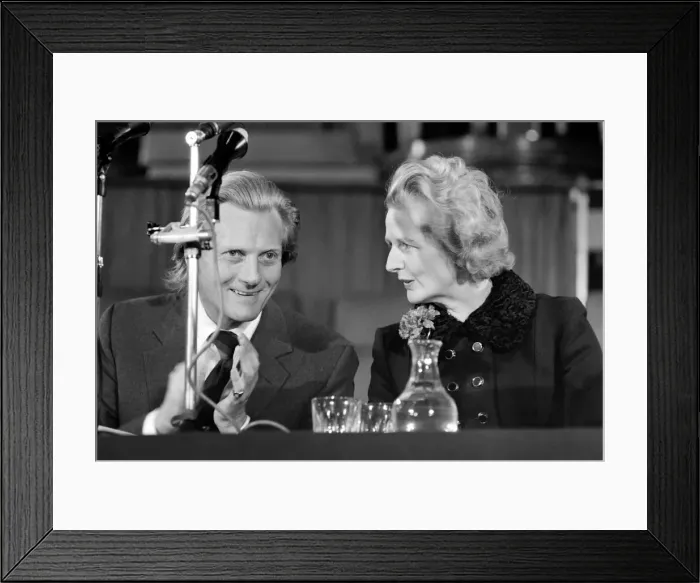 Framed Print : Mrs. Margaret Thatcher Talks to Tradesmen. Mrs. Margaret Thatcher with Mr. Hesseltine Framed Print : Mrs. Margaret Thatcher Talks to Tradesmen. Mrs. Margaret Thatcher with Mr. Hesseltine