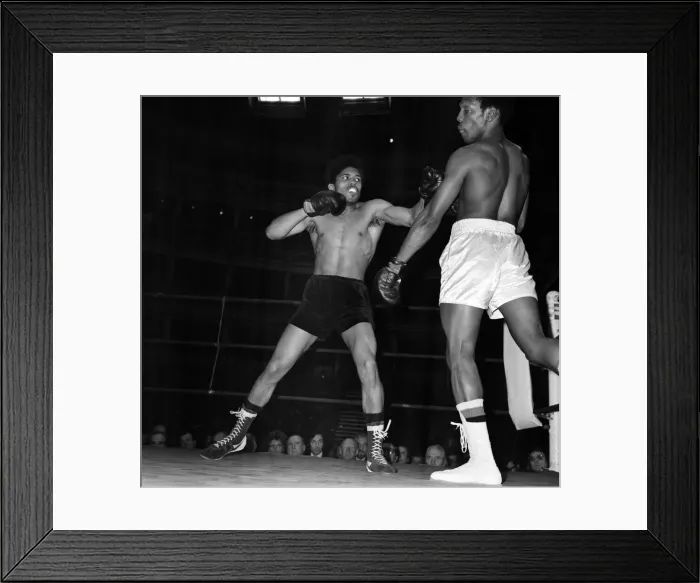 Framed Print : Boxing at Albert Hall. David Needham vs. Earl Large USA and Freddy Bright vs Framed Print : Boxing at Albert Hall. David Needham vs. Earl Large USA and Freddy Bright vs