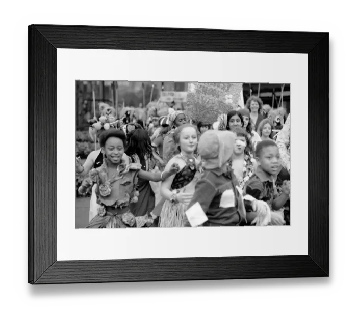 Framed Print : Girl  /  Hat  /  Unusual: Trinidad Carnival in Kensington. February 1975 75-00811
