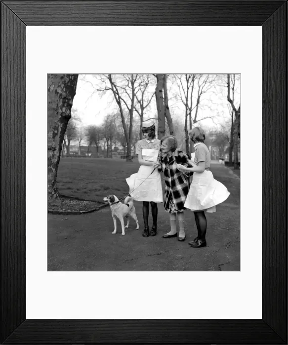 Framed Print : Woman and Dog. Miss Emily Hoban 79. February 1975 75-00750-001