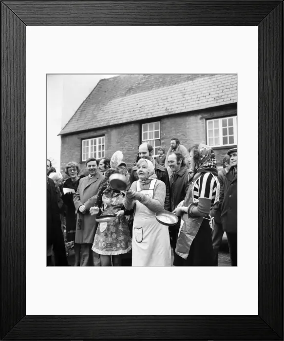 Framed Print : Olney, Bucks. Pancake Race England. Winner Sally Ann Faulkner, 17 Framed Print : Olney, Bucks. Pancake Race England. Winner Sally Ann Faulkner, 17