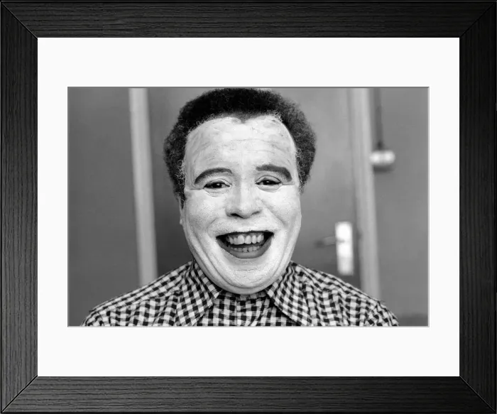 Framed Print : Make up: Humour: Comedy. Comedian Charlie Williams Playing the Whiteman Framed Print : Make up: Humour: Comedy. Comedian Charlie Williams Playing the Whiteman