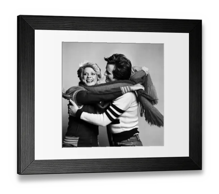 Framed Print : Couple / Smiling: Models Sharron Lynne and Alistair Findlay. February 1975 75-00869 Framed Print : Couple / Smiling: Models Sharron Lynne and Alistair Findlay. February 1975 75-00869