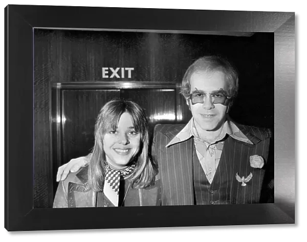 'Music week 1974'Awards Suzi Quatro and Elton John. February 1975