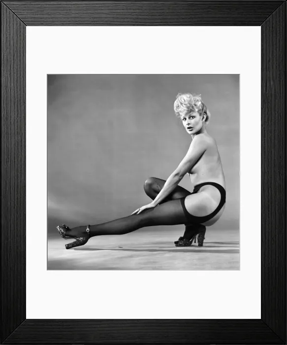 Framed Print : Glamour. Stocking Fashion. Jilly Johnson. February 1975 75-00713-002 Framed Print : Glamour. Stocking Fashion. Jilly Johnson. February 1975 75-00713-002