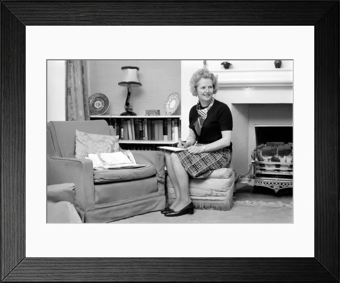 Framed Print : Margaret Thatcher M. P. at her Chelsea home. February 1975 75-00616-004 Framed Print : Margaret Thatcher M. P. at her Chelsea home. February 1975 75-00616-004